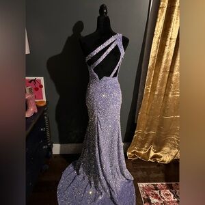 purple sequin dress
